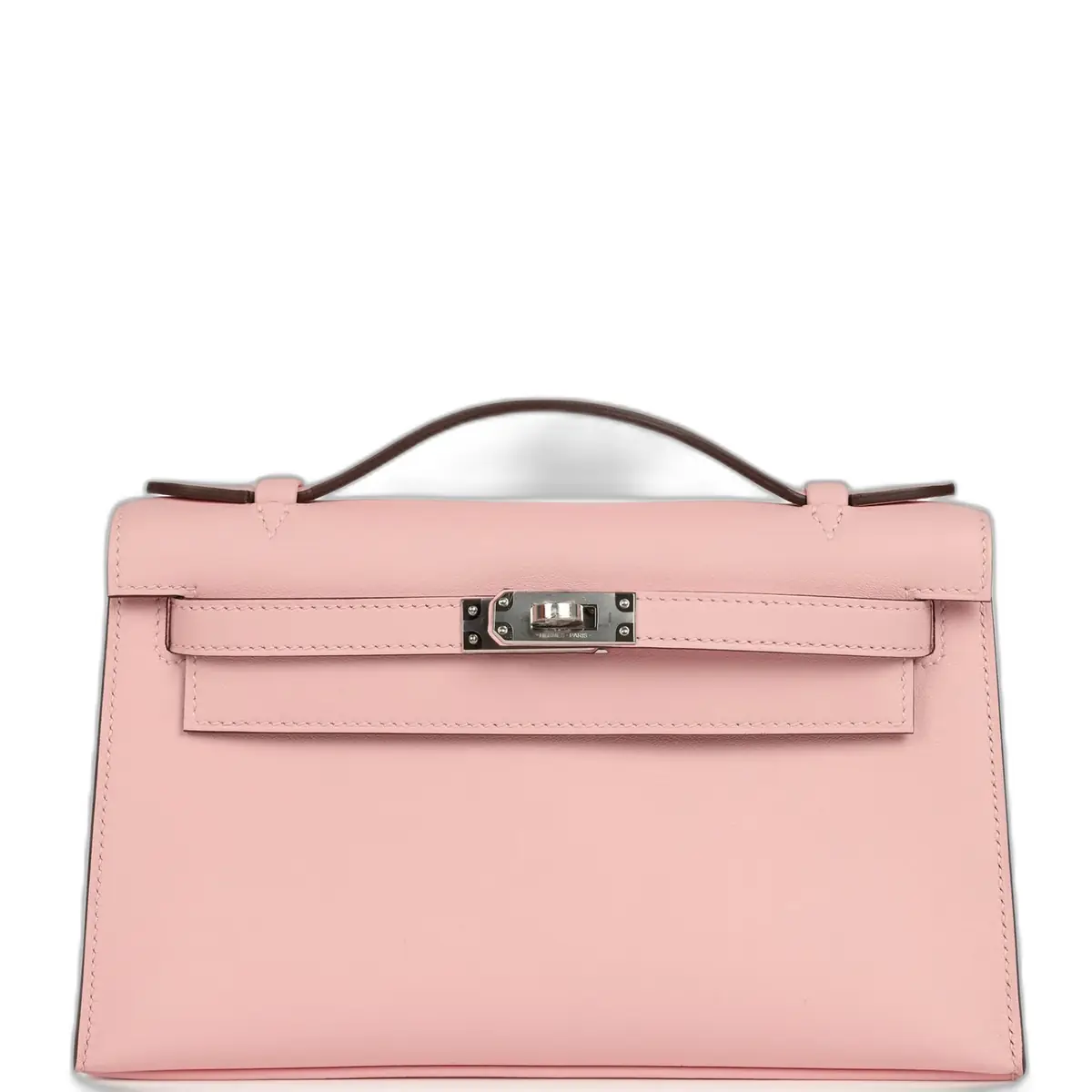 hermes Hermes Kelly Pochette Rose Sakura Swift Palladium Hardware
