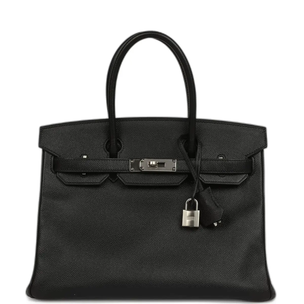 hermes Pre-owned Hermes Birkin 30 Black Epsom Palladium Hardware