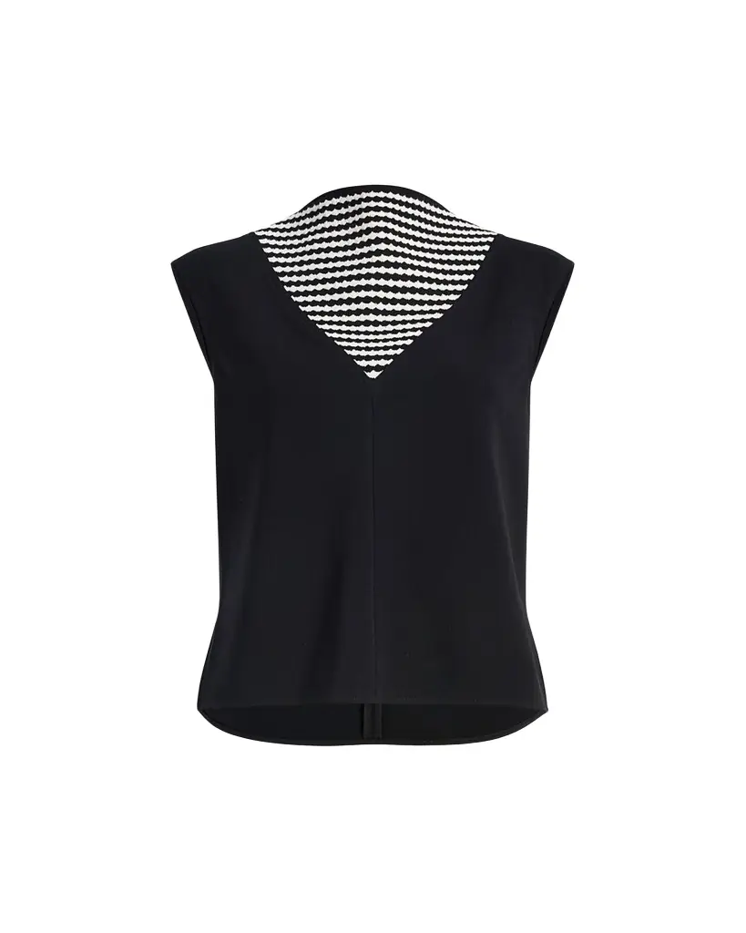 Proenza Schouler Prescott Stripe Panel Matte Crepe Top