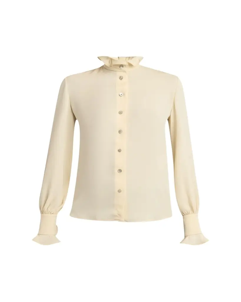Valentino Garavani Georgette Button-Front Blouse