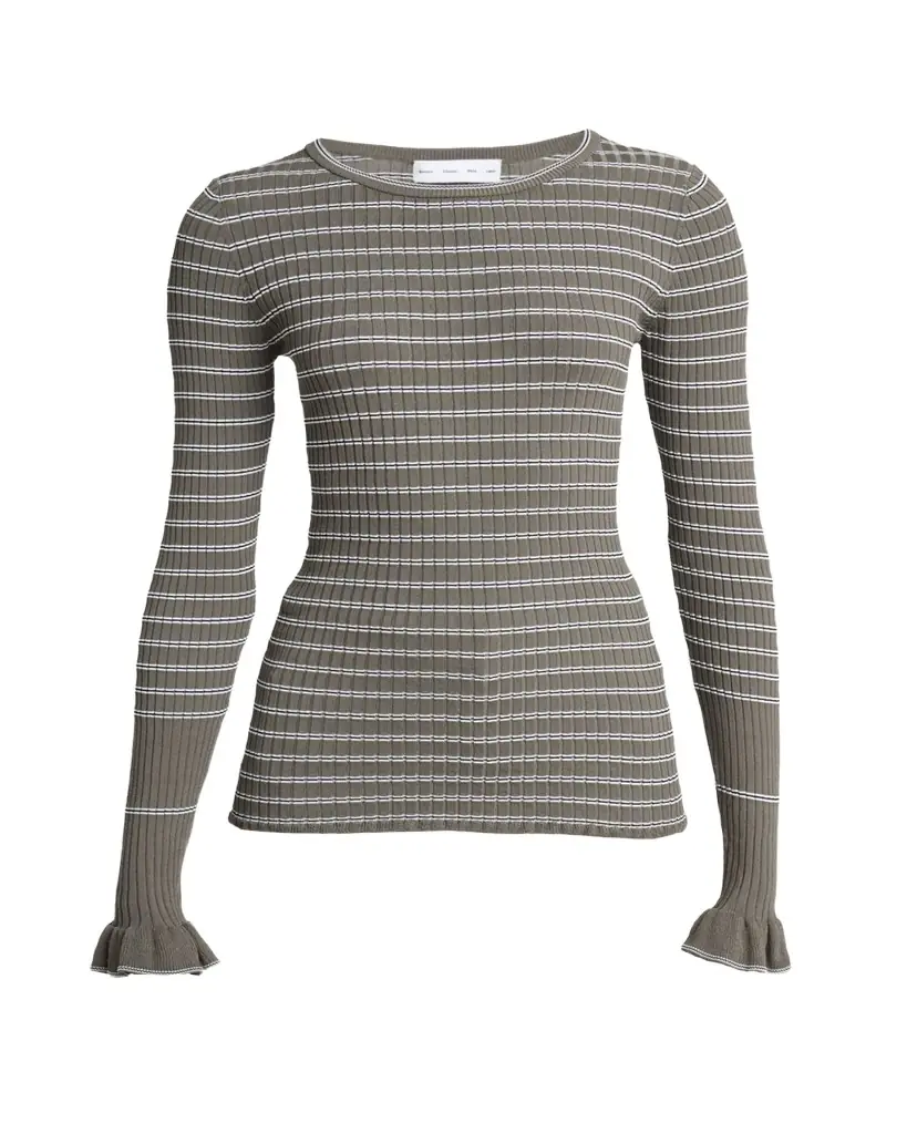 Proenza Schouler Yasmine Stripe Rib-Knit Sweater