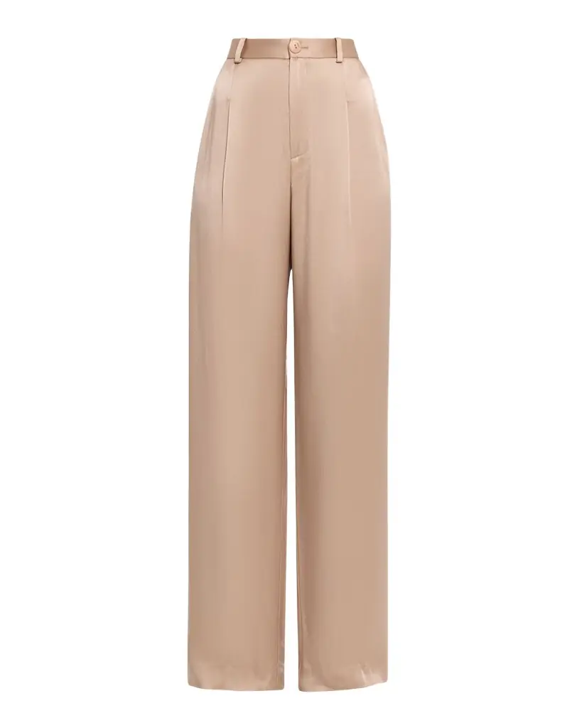 LAPOINTE Pleated Satin Pants