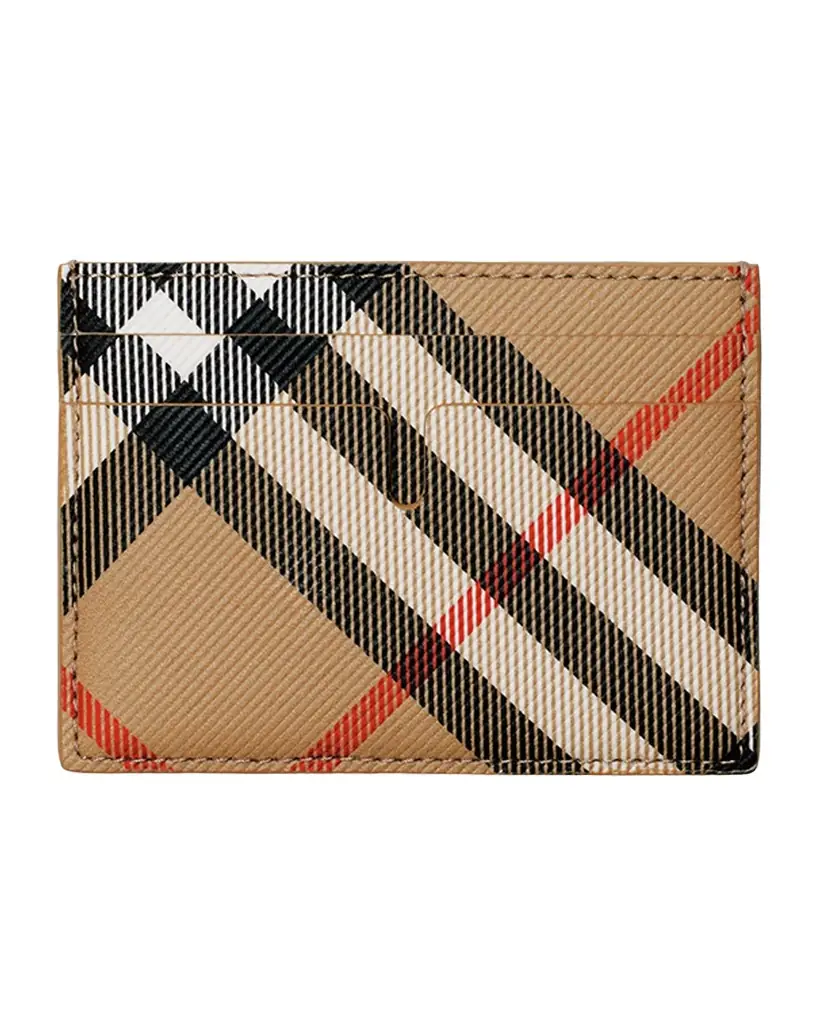 Burberry Men 's Sandon Check Card Case