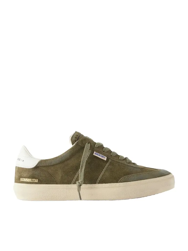 Soul Star Leather-Trimmed Distressed Suede Sneakers - Men