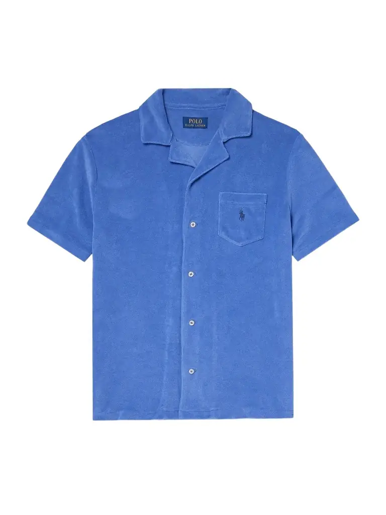 Polo Ralph Lauren Camp-Collar Logo-Embroidered Cotton-Blend Terry Shirt - Men