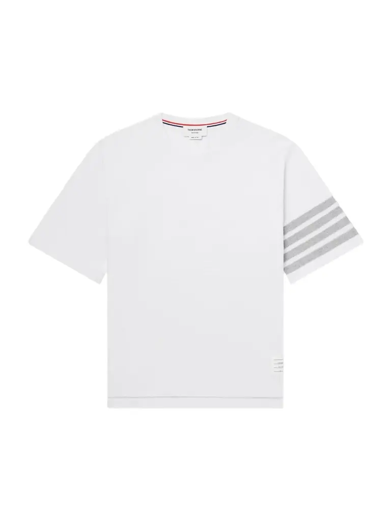 Thom Browne Striped Cotton-Piqué T-Shirt - Men