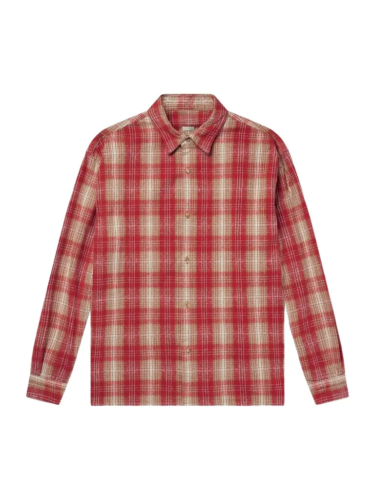 A.PRESSE Checked Cotton and Silk-Blend Twill Shirt - Men