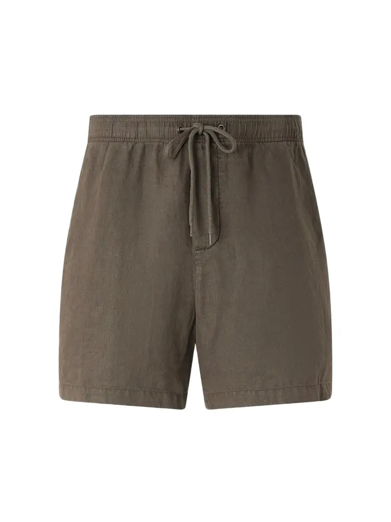 James Perse Straight-Leg Garment-Dyed Linen Drawstring Shorts - Men