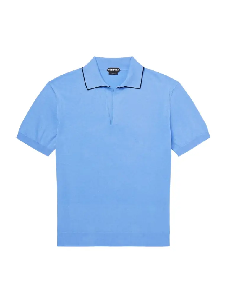 Tom Ford Sea Island Cotton and Silk-Blend Polo Shirt - Men