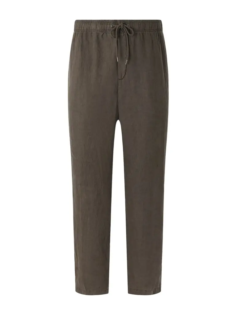 Straight-Leg Garment-Dyed Linen Drawstring Trousers - Men