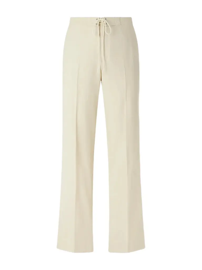 Auralee Straight-Leg Wool, Cotton and Linen-Blend Oxford Drawstring Trousers - Men