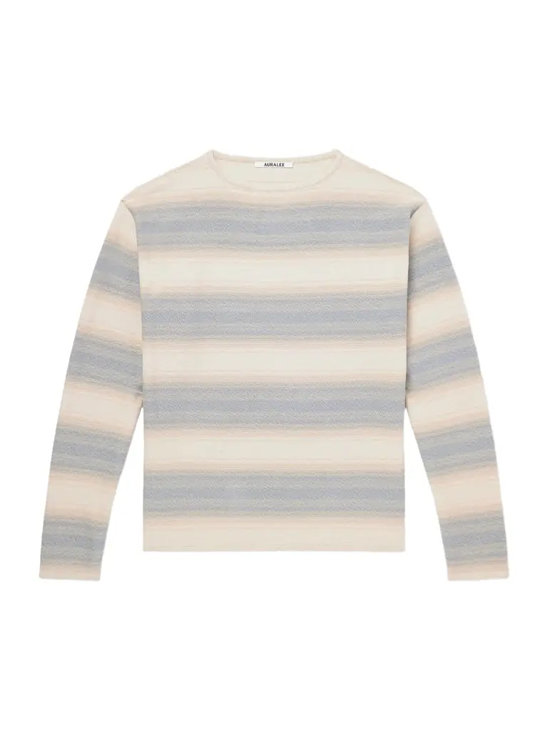 Auralee Dégradé Striped Cotton and Silk-Blend Sweater - Men