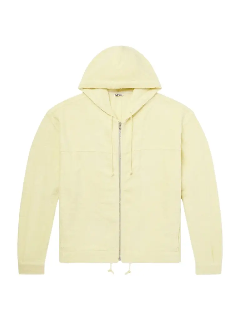 Auralee Cotton-Blend Terry Zip-Up Hoodie - Men