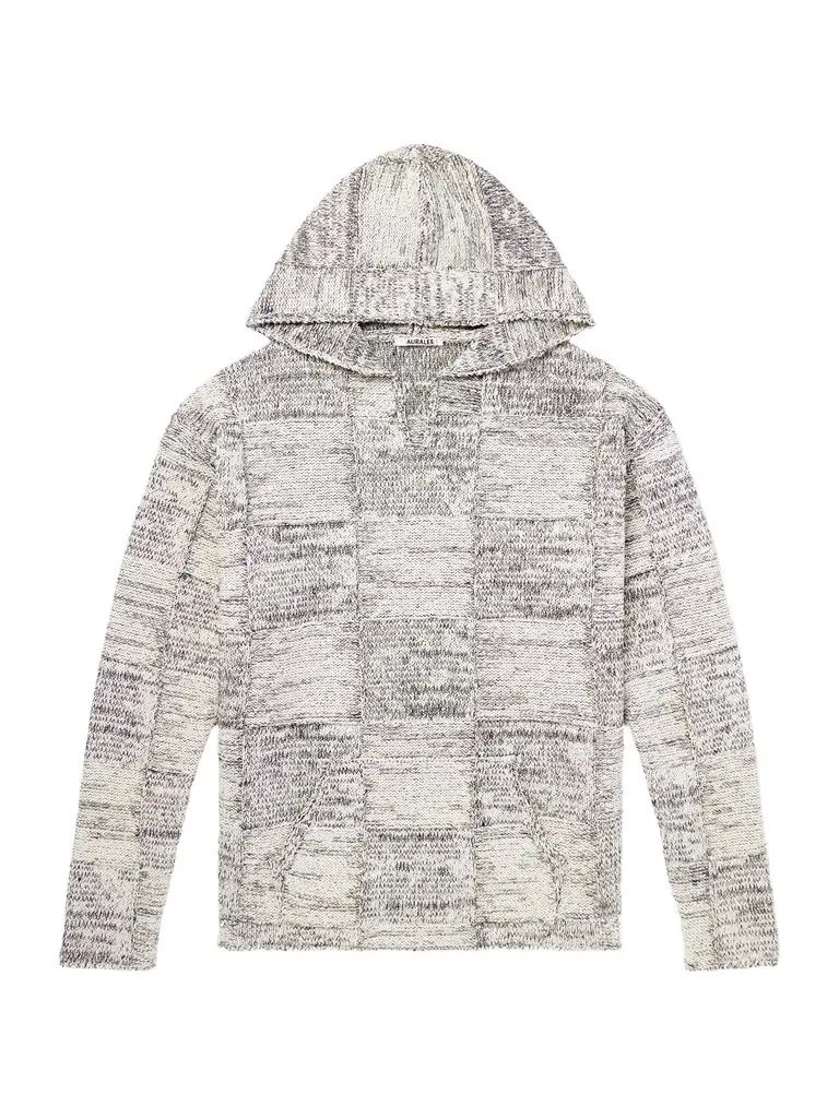 Auralee Patchwork Cotton and Linen-Blend Hoodie - Men