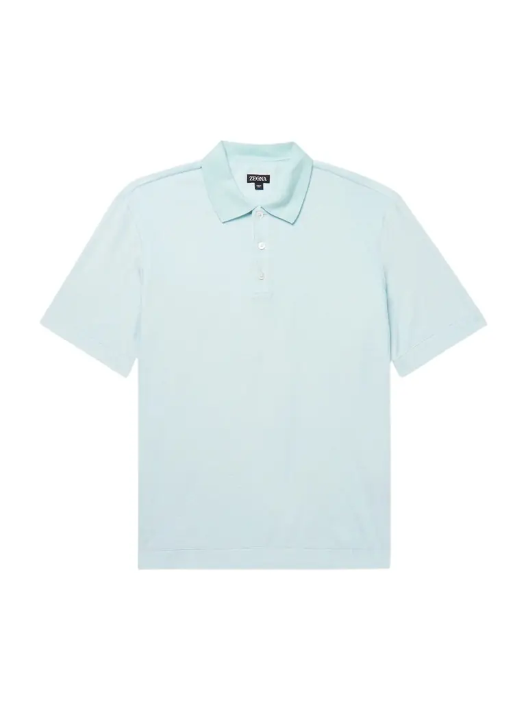 Zegna Cotton and Silk-Blend Polo Shirt - Men