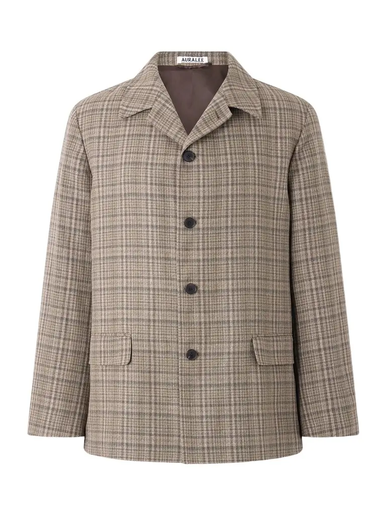 Auralee Checked Silk and Linen-Blend Tweed Jacket - Men