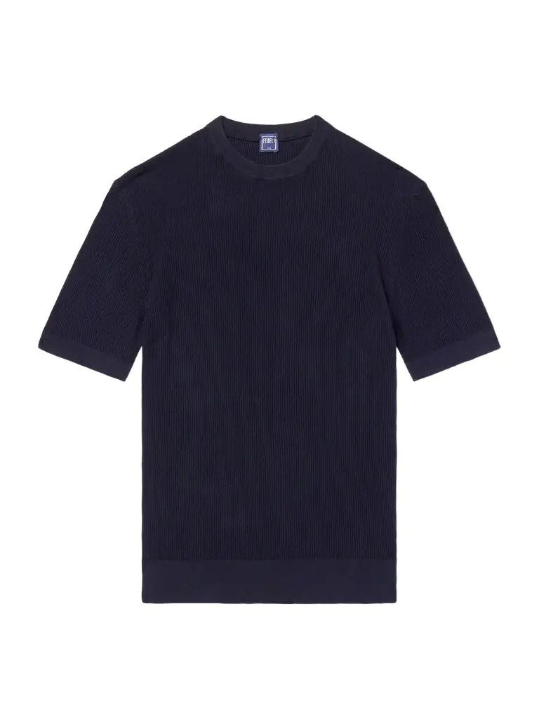 FEDELI Ribbed Cotton T-Shirt - Men