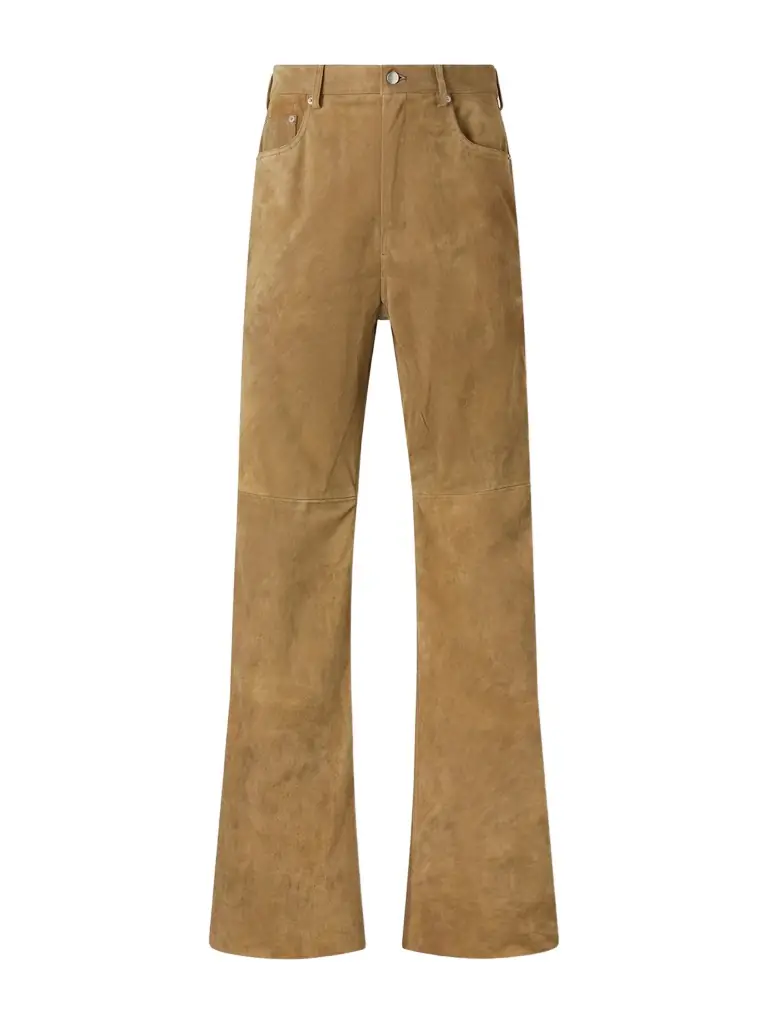 Rick Owens Geth Panelled Wide-Leg Suede Trousers - Men