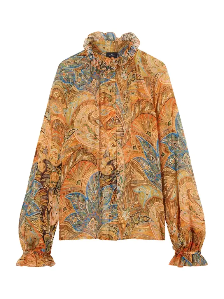 Etro Ruffled Paisley-print Silk Blouse