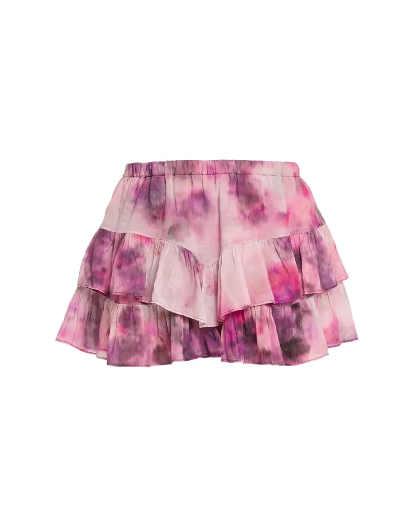 Etoile Isabel Marant Jocadia Tie-Dye Cotton Ruffle Mini Skirt