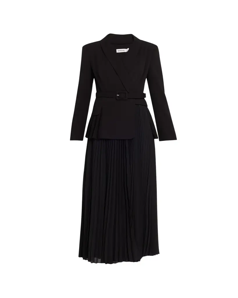 SIMKHAI Alexandra Pleated Blazer Dress