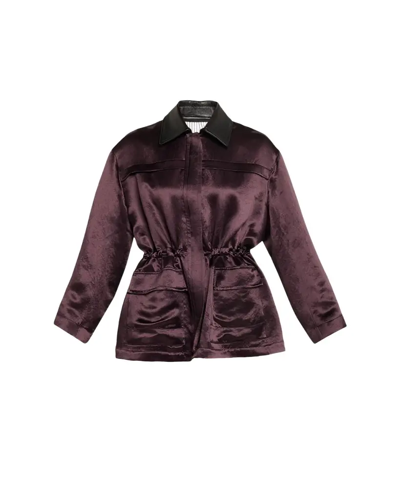 MARIA MCMANUS Drawstring Satin Parka Jacket