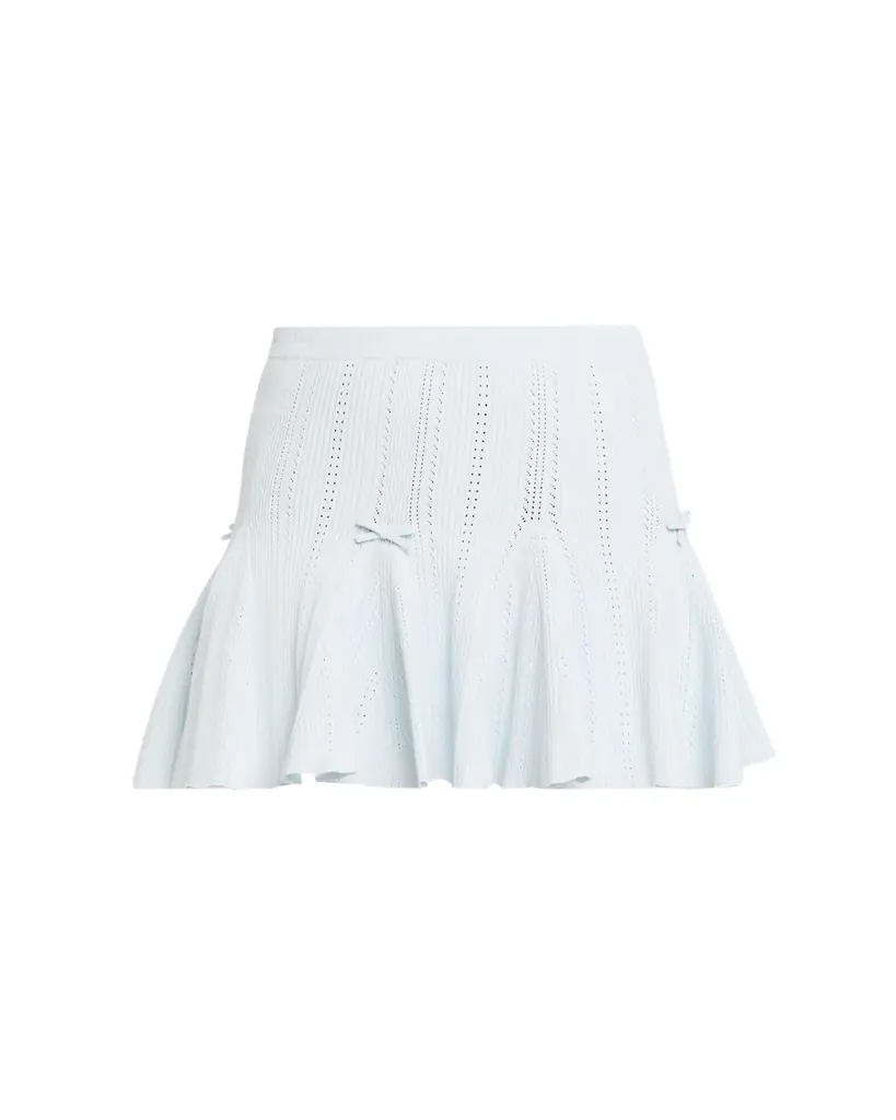 LoveShackFancy Meryl Rib Pointelle Mini Skirt