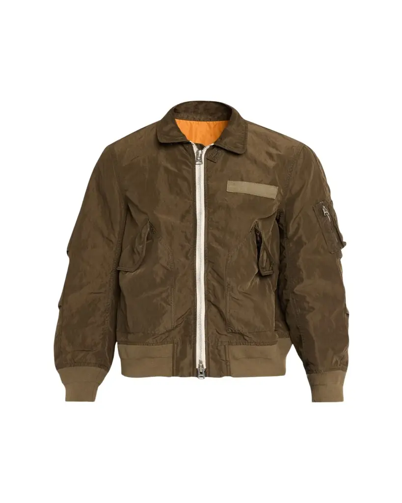 SACAI Men's Crinkle Nylon Bomber Jacket