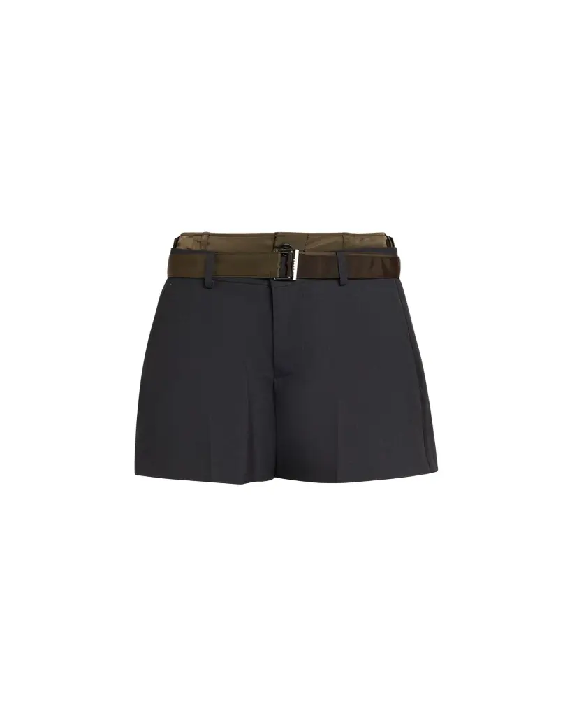 SACAI Nylon Twill Double-Waistband Suiting Shorts