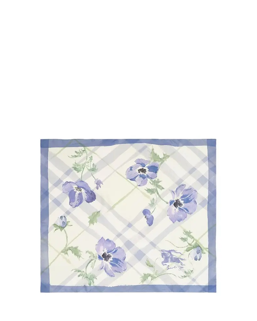 Burberry Watercolor Check Silk Scarf