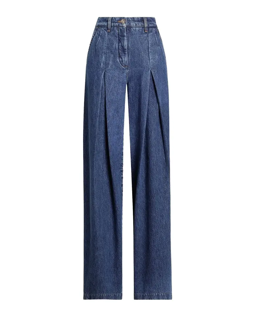 Dolce & Gabbana Pleated Wide-Leg Denim Jeans