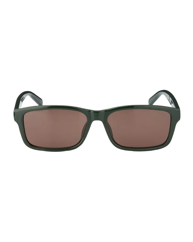 Gucci Men 's Lines 57mm Rectangular Acetate Sunglasses