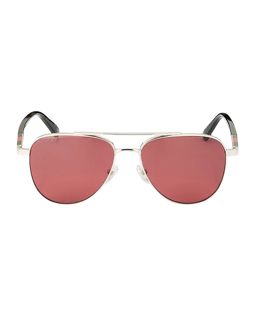Gucci Men 's Metal & Acetate Aviator Sunglasses