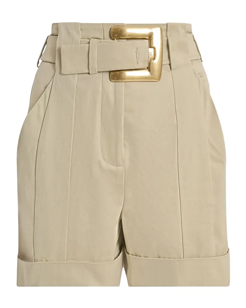 Balmain High-Rise Belted Cuffed Shorts