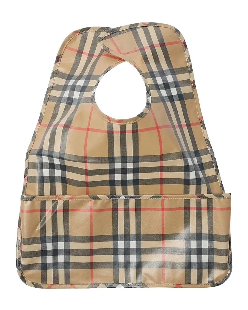 Burberry Kid 's Check Coated Cotton Bib