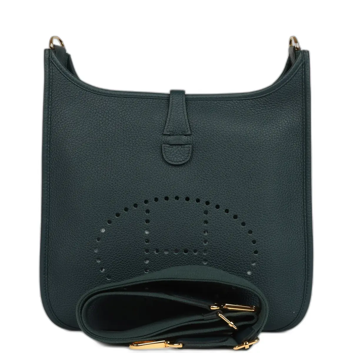 hermes Hermes Evelyne III PM Vert Cypress Clemence Gold Hardware