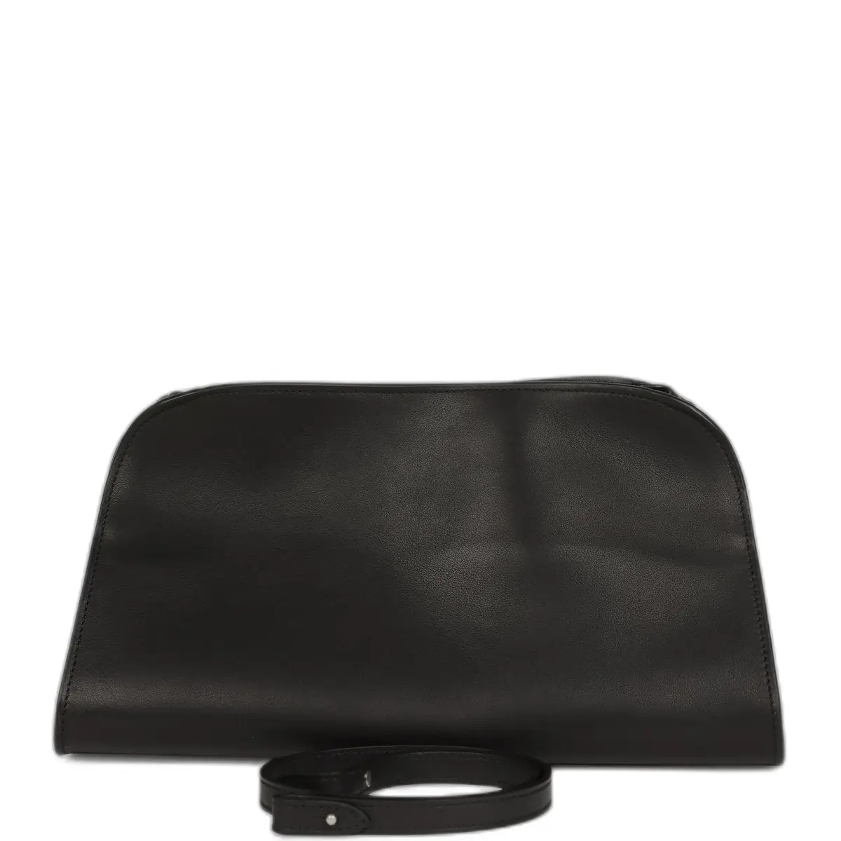 The Row The Row Peggy Clutch Black Saddle Leather Silver Hardware
