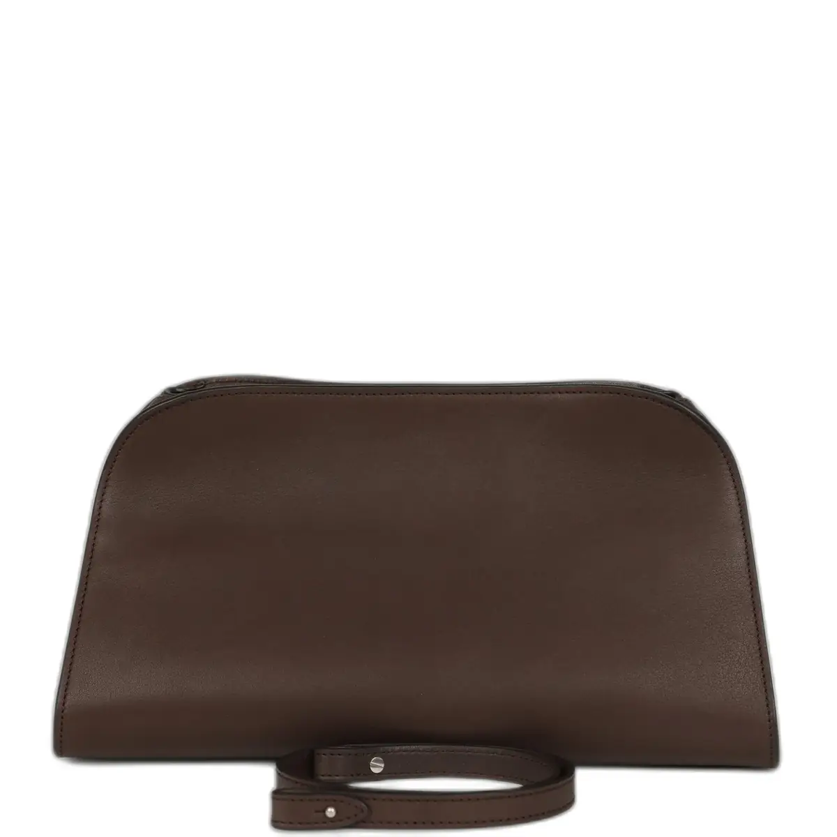 The Row The Row Peggy Clutch Hippo Grey Saddle Leather Silver Hardware