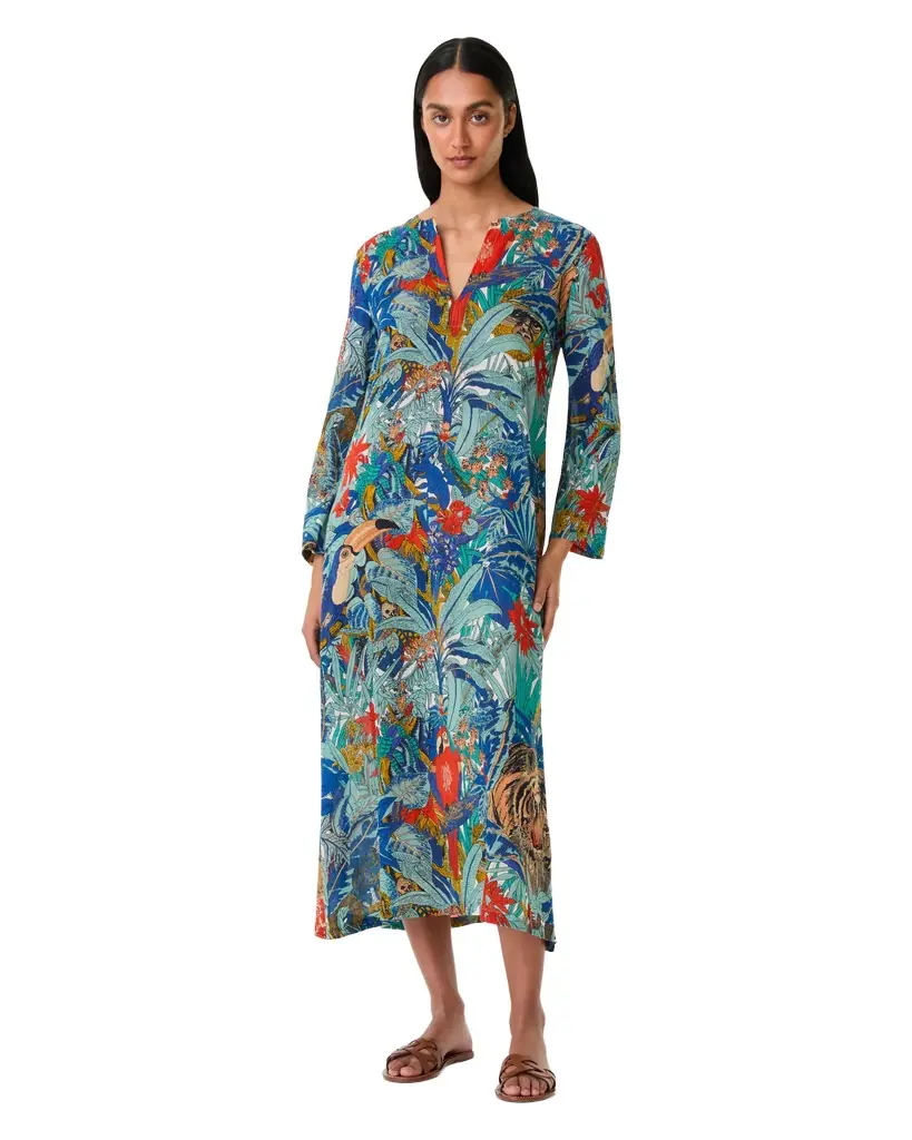 Emporio Sirenuse Giada Caftan in Jungle Print
