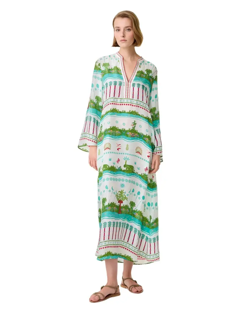 Emporio Sirenuse Jenna Caftan in Eden Print