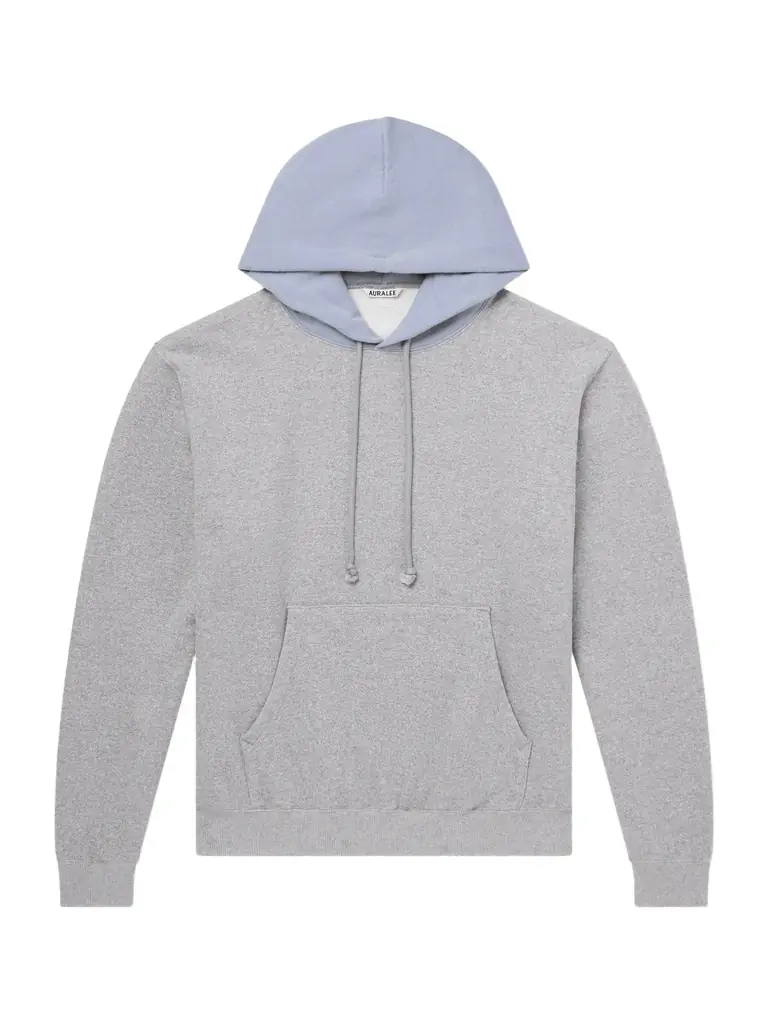 Auralee Two-Tone Cotton-Jersey Hoodie - Men
