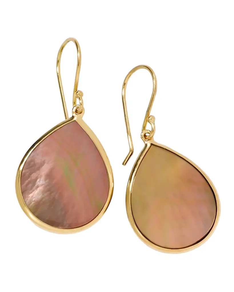 Ippolita 18K Rock Candy Mini Teardrop Earrings in Brown Shell