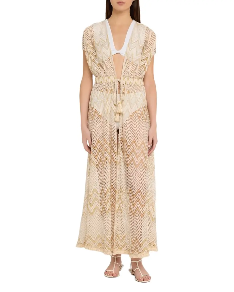 Ramy Brook Chevron Katherine Caftan Coverup