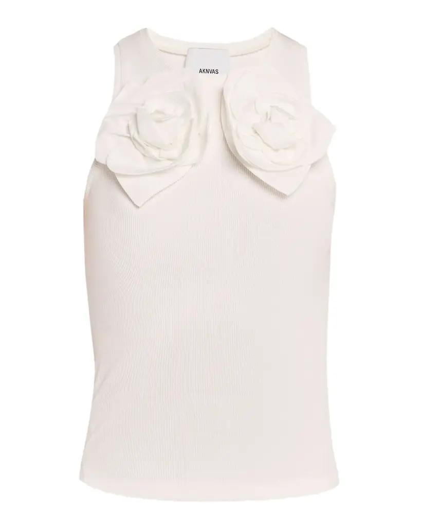AKNVAS Camille 3D Flower Tank Top