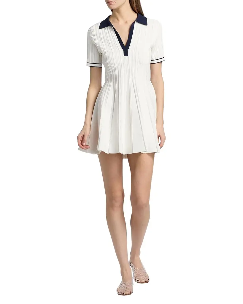 SIMKHAI Page Knit Polo Mini Dress