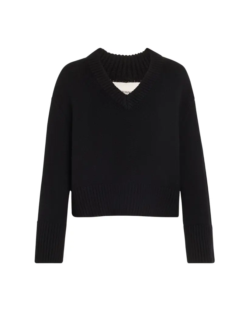 Lisa Yang Aletta V-Neck Cashmere Knit Sweater