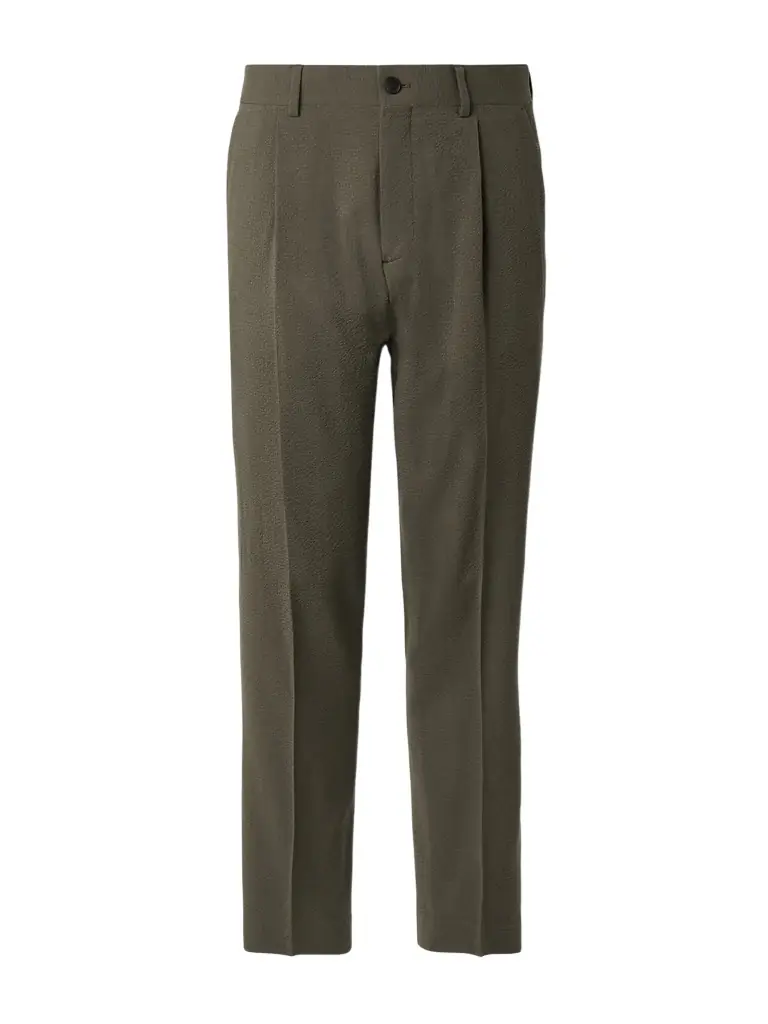 MR P. Straight-Leg Wool-Blend Seersucker Trousers - Men