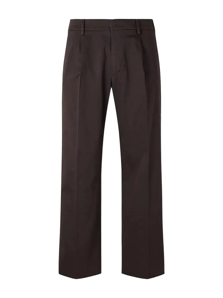 NN07 Kay 1420 Wide-Leg Pleated Organic Cotton-Blend Twill Trousers - Men