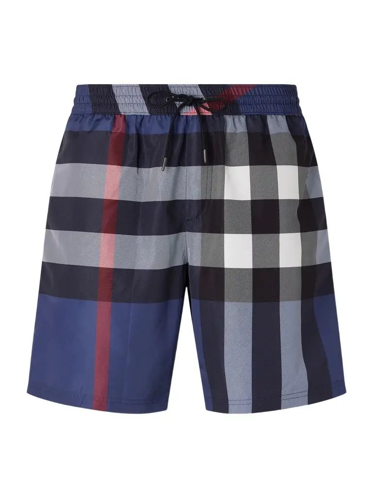 Burberry Straight-Leg Mid-Length Checked Swim Shorts - Men