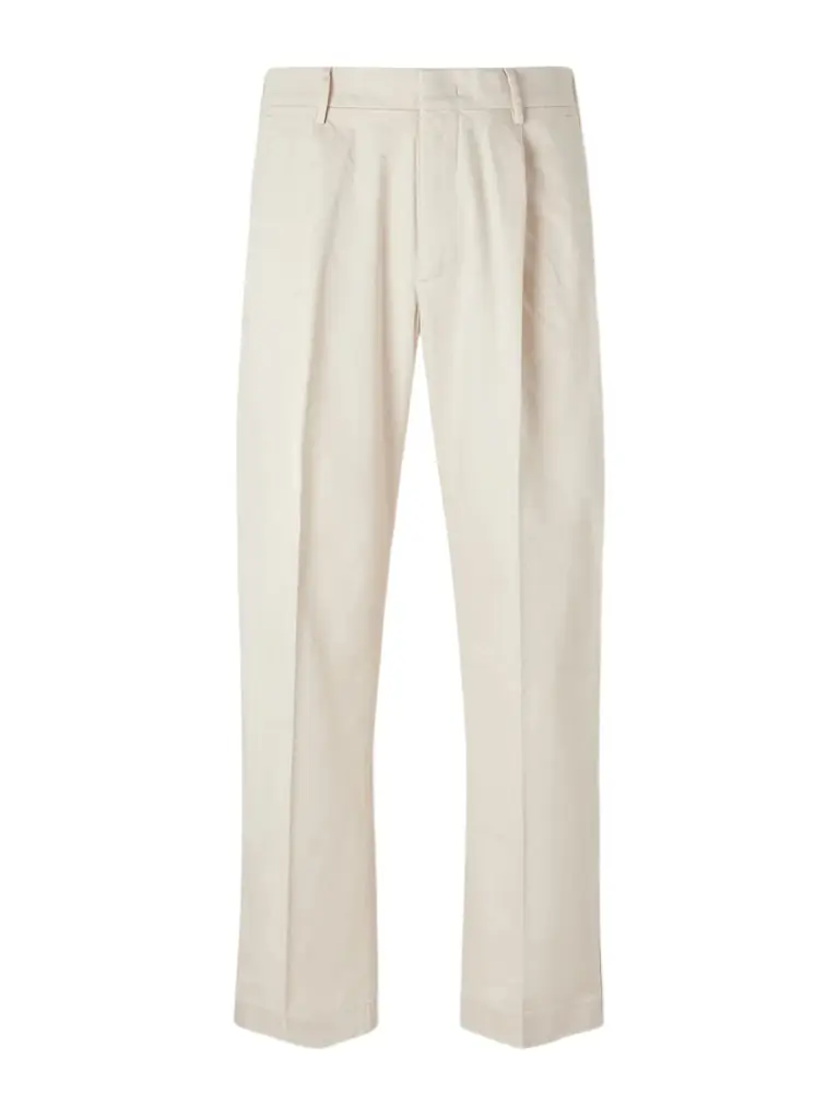 NN07 Kay 1420 Wide-Leg Pleated Organic Cotton-Blend Twill Trousers - Men